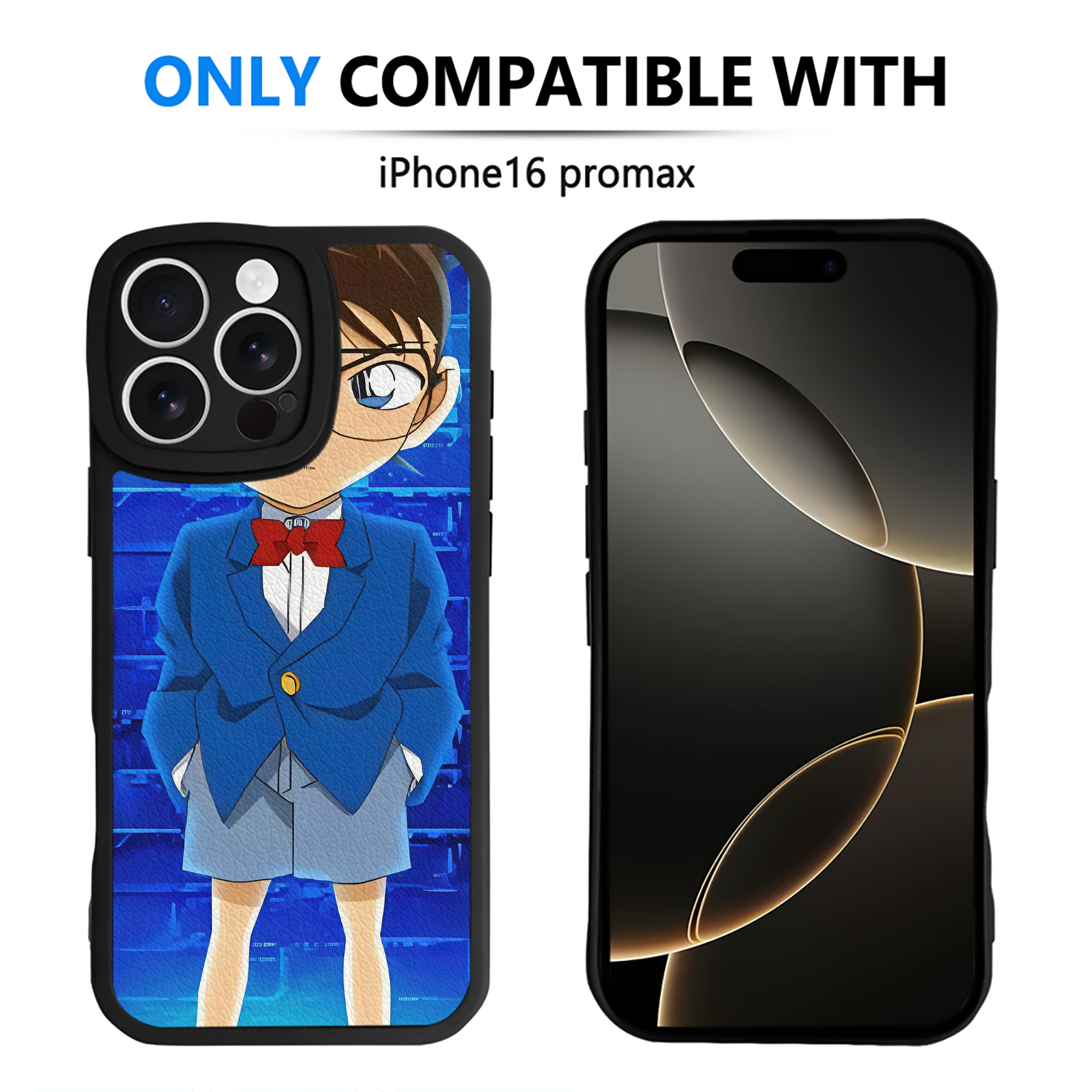 （画像用） 名探偵コナン Detective Conan 【iPhone 16シリーズ対応】シリコンスマホケース（レザー調） 材質：シリコン